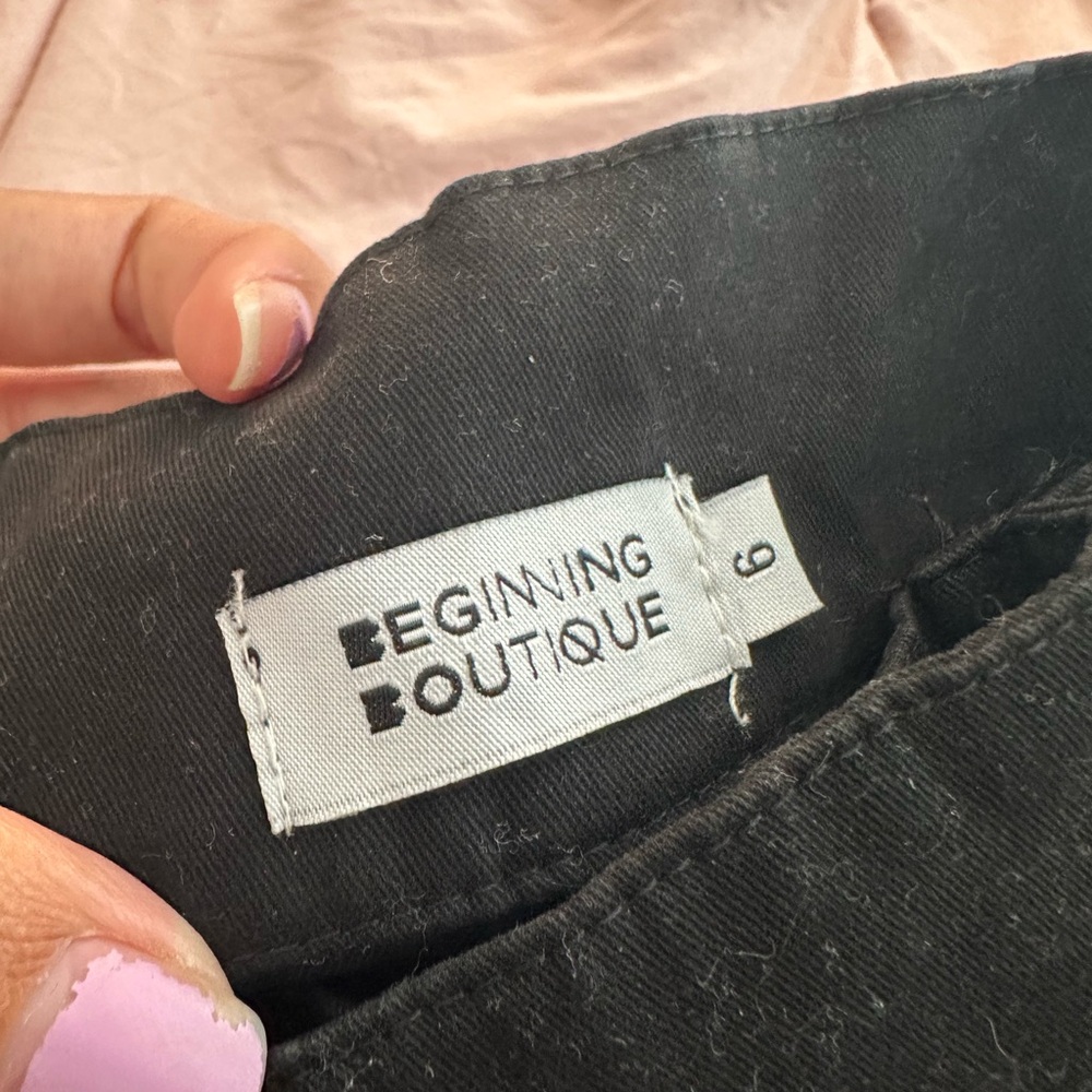 Beginning Boutique Black Adjustable Shorts
